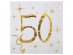 White beverage napkins with gold foiled print the number 50 20pcs