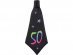 Black fabric tie with the colorful number 50