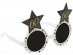 60 white glasses with black stars