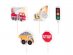 Cars and traffic signs cake candles 5pcs