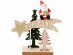 Santa and shooting star wooden table decoration with lights 15cm
