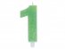 Number 1 birthday cake candle in lime green color with glitter 8cm