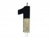 Prestige black birthday cake candle with number one with gold glitter 8cm