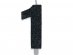 Number 1 birthday cake candle in black color with glitter 8cm