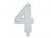 Number 4 birthday cake candle in white with glitter color 8cm