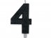 Number 4 cake candle in black with glitter color 8cm