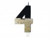 Prestige number 4 birthday cake candle in black color with gold glitter 8cm