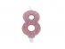 Κεράκι για τούρτα γενεθλίων με τον αριθμό 8 σε ροζ χρυσό χρώμα με γκλίτερ 8εκ