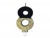 Number 8 prestige black birthday cake candle with gold glitter 8cm
