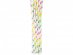 White paper straws with colorful dots 12pcs