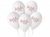White latex balloons with bronze Bride to Be print for bachelorette party decoration