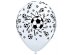 White latex balloons with Soccer Balls print 6pcs