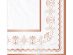 Elegant luncheon napkins in white and rose gold color 16pcs