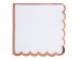 Scalloped white beverage napkins with rose gold foiled edging 20pcs