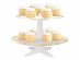 Άσπρη διώροφη βάση για cupcakes με σχέδιο τα χρυσά κομφετί