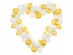 White and gold heart with balloons 150cm