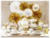 Hanging decorative rosettes in white color with gold details