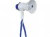 White megaphone with speaker