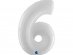 Number 6 large balloon in white color 100cm