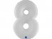 White color large balloon in the shape of number 8 100cm