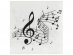 White napkins with black musical notes print 20pcs
