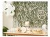 Decorative curtain with paper green leaves