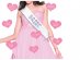 Bride white sash and stickers with tasks