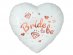 Bride to Be white heart shaped foil balloon with rose gold print 45cm