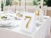 White color table numbers with gold mat print