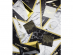 White deluxe beverage napkins with gold foiled Cheers print