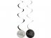 Creme black Happy Birthday swirl decorations 6pcs