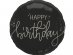 Creme black Happy Birthday foil balloon 45cm