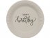Creme black Happy Birthday large paper plates 8pcs