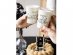Paper cups in creme color with black Happy Birthday print