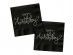 Creme black Happy Birthday luncheon napkins 20pcs