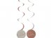 Creme rose Happy Birthday swirl decorations 6pcs