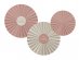 Creme rose Happy Birthday decorative fans 3pcs