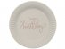 Creme rose Happy Birthday large paper plates 8pcs