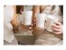 Paper cups in creme color with rose Happy Birthday print