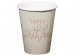 Creme rose Happy Birthday paper cups 8pcs