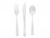 Reusable plastic cutlery set in clear with silver glitter color 18pcs