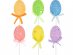 Colorful Easter eggs on stick 6pcs