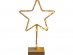 Διακοσμητικό αστέρι από λινάτσα με φωτάκια LED και ξύλινη βάση