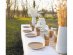 Hessian decorative table runner with white lace details