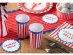 Reusable cup in red, blue and white color