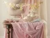 Rectangular shape fabric tablecloth in dusty pink color