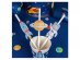 Paper straws with decorative cutouts in the shape of an astronaut, a planet and a rocket