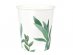 White paper cups with eucalyptus leaves design 8pcs