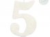 Number 5 birthday cake candle in white glitter color