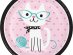 Purrfect party large paper plates with white cat print